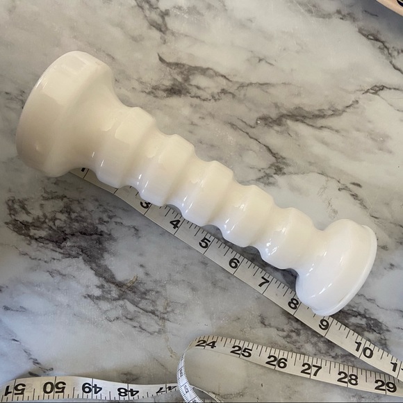 Mid Century Milk Glass Pilar Candle Holder Vintage - Picture 2 of 6